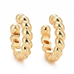 Honeyhandy Rack Plating Brass Twist Rope Shape Cuff Earrings, Cadmium Free & Lead Free, Real 18K Gold Plated, 19x19x4mm, Inner Diameter: 12.5mm