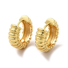 Honeyhandy Rack Plating Brass Tube Hoop Earrings for Women, Lead Free & Cadmium Free, Real 18K Gold Plated, 18x16x6.5mm, Pin: 0.8mm