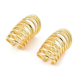 Honeyhandy Rack Plating Brass Splite Cuff Earrings, Climber Wrap Around Non Piercing Earrings for Women, Cadmium Free & Lead Free, Real 18K Gold Plated, 25x11.5x12.5mm