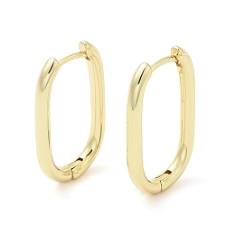 Honeyhandy Rack Plating Brass Hoop Earrings, Long-Lasting Plated, Cadmium Free & Lead Free, Oval, Real 18K Gold Plated, 20x12x2mm