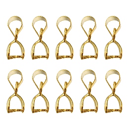 Honeyhandy 10Pcs Alloy Ice Pick Pinch Bails for Pendant Making, Golden, 13mm, Hole: 4x3.5mm, Pin: 0.7mm