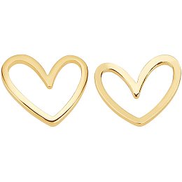 BENECREAT 20pcs 18K Gold Plated Linking Rings Brass Heart Closed Jewelry Connectors for Bracelets Necklace DIY Making, 11.5x13mm