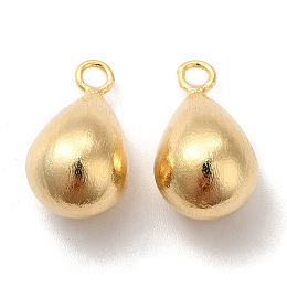 Honeyhandy Brass Pendants, Cadmium Free & Lead Free, Teardrop Charm, Real 24K Gold Plated, 19x11mm, Hole: 1.8mm