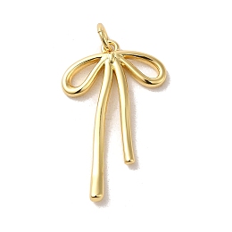 Honeyhandy Brass Pendants, Bowknot, Real 18K Gold Plated, 25x16x3x2mm