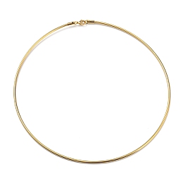 Honeyhandy PVD Vacuum Plating 202 Stainless Steel Wire Choker Necklace with Clasp, Rigid Necklace for Women, Golden, 0.08 inch(0.2cm), Inner Diameter: 5.31 inch(13.5cm)