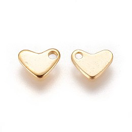 Honeyhandy 304 Stainless Steel Charms, Stamping Blank Tag, Heart, Golden, 5.5x7.5x0.9mm, Hole: 1.2mm