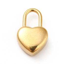 Honeyhandy Ion Plating(IP) 304 Stainless Steel Pendants, Heart Padlock, Real 18K Gold Plated, 18.5x12x6mm, Hole: 7.5x4.5mm