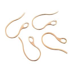 PandaHall Elite About 100 Pcs 304 Stainless Steel Earring Hook Ear Wires with Loop 22x11.5x1mm for Jewelry Making Golden