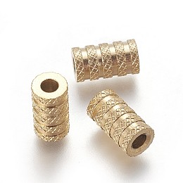 Honeyhandy 304 Stainless Steel beads, Column, Golden, 11x6mm, Hole: 3mm