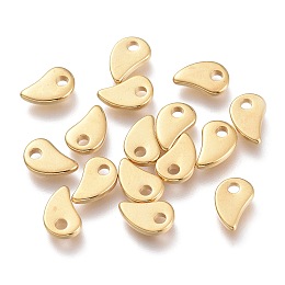 Honeyhandy 201 Stainless Steel Charms, Magatama, Golden, 5.5x3.5x1mm, Hole: 1mm