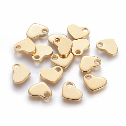 Honeyhandy 201 Stainless Steel Charms, Chain Extender Teardrop, Heart, Golden, 7x9x1.5mm, Hole: 2mm