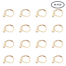 PandaHall Elite 30pcs 10x15mm Stainless Steel Lever Back Earrings Findings Earring Leverback Hoop Golden