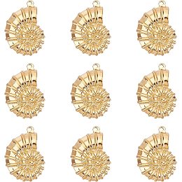 UNICRAFTALE 10pcs Golden Conch Shell Charm Pendants Stainless Steel Dangle Pendant Metal Hypoallergenic Snail Shell Charms for Jewelry Making 21x15mm