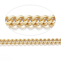 Honeyhandy 304 Stainless Steel Curb Chains, Unwelded, for Jewelry Making, Golden, 3x2x0.8mm