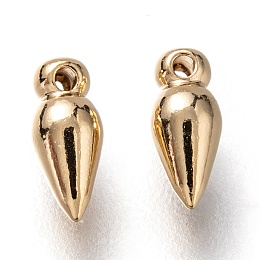 Honeyhandy Brass Charms, Long-Lasting Plated, Bullet, Real 24K Gold Plated, 7x3mm, Hole: 0.7mm