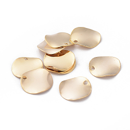 Honeyhandy Brass Charms, Nickel Free, Real 18K Gold Plated, Flat Round, 12x12x1mm, Hole: 1mm