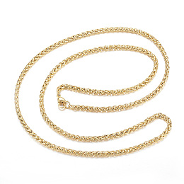 Honeyhandy 304 Stainless Steel Necklaces, Rope Chain Necklaces, Golden, 25.98 inch(66cm)