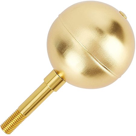 GORGECRAFT 3 Inch Flagpole Ball Top Ornament Flag Pole Gold Ball Flag Pole Topper Aluminum Weatherproof Flagpole Topper for Top of Outdoor Flag Pole Caps