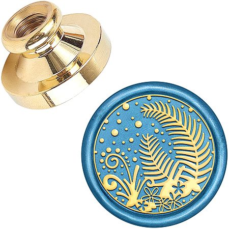 CRASPIRE Wax Seal Stamp Heads Only No Handle Sealing Wax Stamp Head Replacement Flower Bush Vintage Removable Brass Seal Head 25mm for Wedding Invitations Envelopes Christmas Party Gift Wrap
