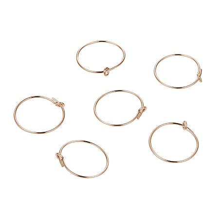 BENECREAT 6 PCS 14K Gold Filled Hoop Earrings Beading Hoops Earring Round Hoops for Women Girls - 15x14mm