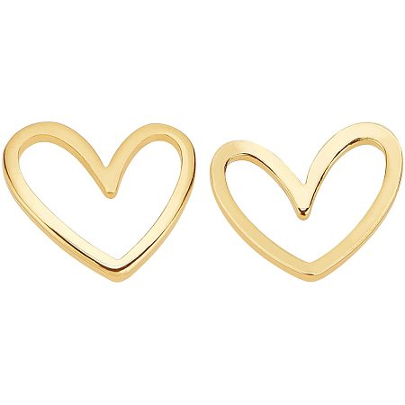 BENECREAT 20pcs 18K Gold Plated Linking Rings Brass Heart Closed Jewelry Connectors for Bracelets Necklace DIY Making, 11.5x13mm