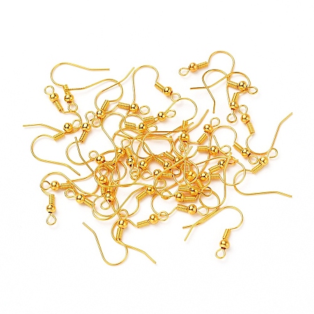 Arricraft Brass Earring Hooks, Ear Wire, Golden, 18x17x0.8mm, Hole: 2mm, 100pcs/set