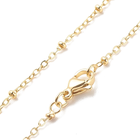 Honeyhandy Brass Satellite Chains Necklace for Women, Cadmium Free & Lead Free, Real 18K Gold Plated, 18.11 inch(46cm)