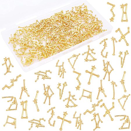 OLYCRAFT 144pcs Constellation Resin Filler Charms Dipper Zinc Alloy Resin Filling Accessories Metal Nail Studs Alloy Cabochons Epoxy Resin Supplies For Resin Jewelry Making and DIY Craft - Golden