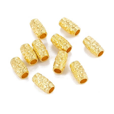 Honeyhandy Tibetan Style Alloy Beads, Column, Real 24K Gold Plated, 12x6.5mm, Hole: 3.5mm