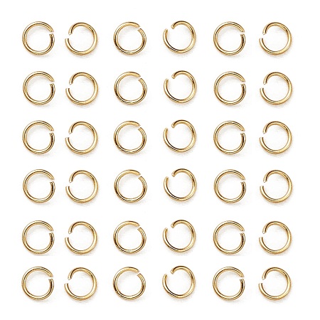 304 Stainless Steel Jump Rings, Open Jump Rings, Real 18K Gold Plated, 26 Gauge, 3x0.4mm