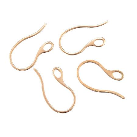PandaHall Elite About 100 Pcs 304 Stainless Steel Earring Hook Ear Wires with Loop 22x11.5x1mm for Jewelry Making Golden