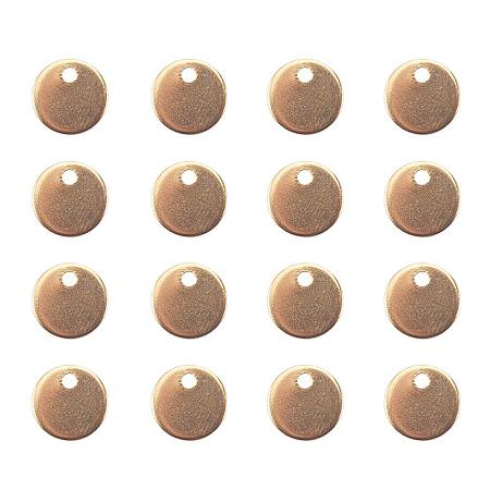 ARRICRAFT 100 Pcs 304 Stainless Steel Charms Flat Round Blank Stamping Tag Pendants Sets Smooth Surface for Bracelet Earring Pendant Charms Size 8x1mm Golden
