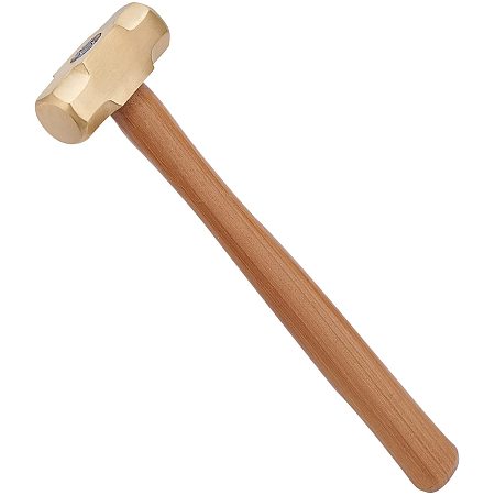 Pandahall Elite 1 Pound 30mm Brass Solid Brass Hammer with Wood Handle for Jewelry Craft Making Tools