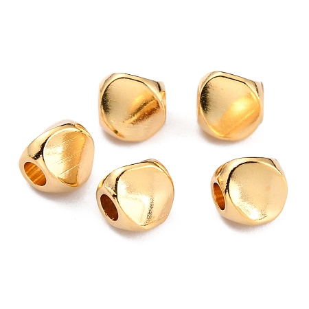 Honeyhandy Brass Spacer Beads, Long-Lasting Plated, Triangle, Real 24K Gold Plated, 4.5x4.5mm, Hole: 1.8mm
