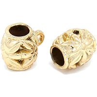Arricraft 10pcs Alloy Hanger Links Tube Connector with Flower Pattern Golden Bail Beads for Necklaces Bracelets Jewelry Making