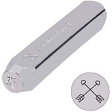 BENECREAT 6mm 1/4" Crossed Arrow Metal Design Stamps Punch Stamping Tool - Electroplated Hard Carbon Steel Tools to Stamp/Punch Metal, Jewelry, Leather, Wood