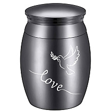 CREATCABIN Mini Urn Small Keepsake Bird Cremation Urns Ashes Holder Miniature Burial Funeral Paw Container Jar Engraving Stainless Steel for Human Ashes Pet Dog Cat 1.57 x 1.18 Inch-Love(Black)