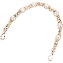 WADORN Pearl Purse Replacement Chain, 14.1 Inch Large Pearl Bead Short Bag Handle Strap Bag Charms Crossbody Decoration Chain for Satchel Clutch Shoulder Hobo Bag Dumpling Pouch, Gold