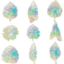 GORGECRAFT 9Pcs Large Leaf Window Clings Tropical Leaves Suncatcher Rainbow Prism Glass Stickers Waterproof PVC Window Static Decals Home Summer Window Decor to Save Birds from Window Collisions