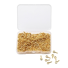 Iron Screw Eye Pin Peg Bails, For Half Drilled Beads, Golden, 10x5x1.2mm, Hole: 2.8mm, 300pcs/box