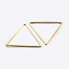 Honeyhandy Brass Linking Rings, Plated, Triangle, Golden, 23.5x27x0.8mm, Inner Diameter: 22x24mm