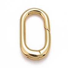 Honeyhandy Rack Plating Brass Spring Gate Rings, Cadmium Free & Nickel Free & Lead Free, Long-Lasting Plated, Oval Rings, Real 18K Gold Plated, 18x10x3mm, 9 Gauge, inner diameter: 10mm