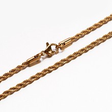 Honeyhandy 304 Stainless Steel Rope Chain Necklaces, with Lobster Claw Clasp, Golden, 19.7 inch(50cm), 2.3mm