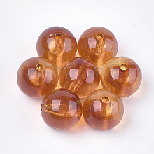 Honeyhandy Acrylic Beads, Imitation Gemstone Style, Round, Sandy Brown, 20x19.5mm, Hole: 3mm, about 105pcs/500g