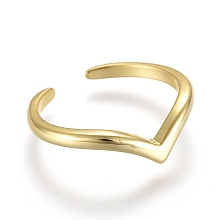 Honeyhandy Adjustable Brass Toe Rings, Open Cuff Rings, Open Rings, Golden, US Size 1 3/4(13mm)