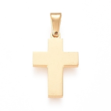 Honeyhandy 304 Stainless Steel Pendants, Cross, Golden, 18x12x1.5mm, Hole: 6x2.5mm