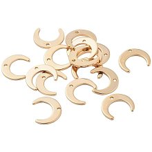 CHGCRAFT 20Pcs Gold Plated Brass Charms Double Horn Crescent Moon Real 18K Gold Plated Pendants for Necklace Earrings Jewelry Making, 0.35x0.43x0.03inch