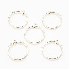 Honeyhandy Brass Links connectors, Ring, Real 18K Gold Plated, 28x25x1mm, Hole: 1mm