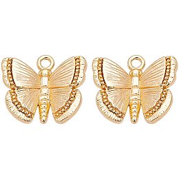 BENECREAT 20pcs Brass Mini Butterfly Charms 18K Gold Plated Cute Butterfly Pendant Bracelet Charms Tiny Insect Charm(10x11x3mm) for DIY Necklace Bracelet Earrings Jewelry Making DIY Craft