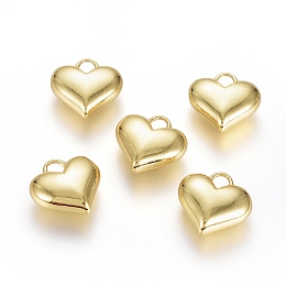 Honeyhandy Brass Pendants, Long-Lasting Plated, Heart, Real 18K Gold Plated, 16.5x17x6.5mm, Hole: 4x3.5mm